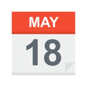 May 18 - Calendar Icon - Vector Illustration